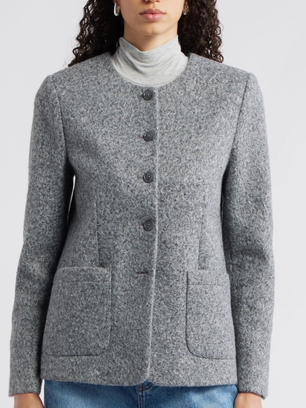 Nordstrom Textured Collarless Blazer US L